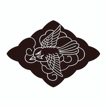 家紋 雀 家紋 雀 家紋,紋,紋章,雀,動物紋,文様,紋様,家系,血すじ,血統のイラスト素材