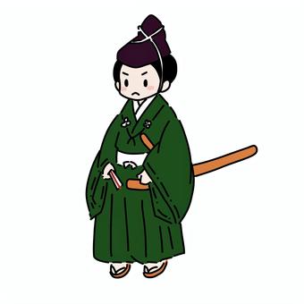 直垂姿の男性 直垂,武士,侍,太刀,鎌倉時代,平清盛,源頼朝,源義経,幕府,着物のイラスト素材