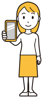  ロングヘア女性(黄)-226-全身