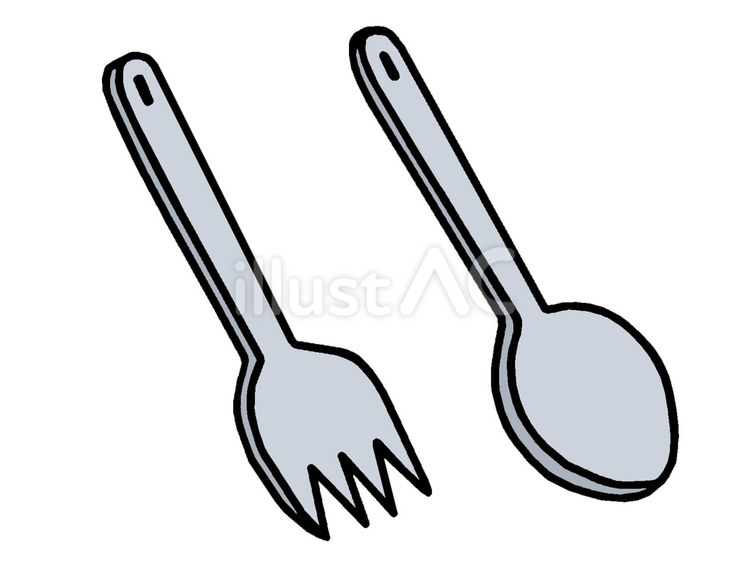 フォークと フォーク,スプーン,食器のイラスト素材
