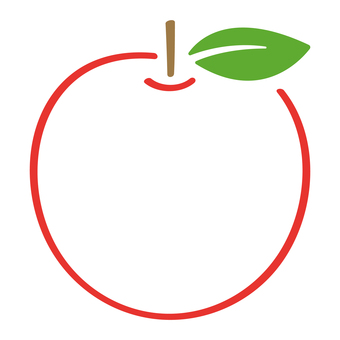 りんごフレーム りんご,果物,フルーツ,フレーム,アイコン,マーク,見出し,枠,線,手書きのイラスト素材