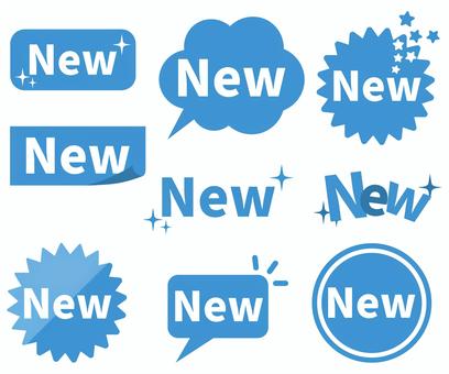 ポップなNEW　アイコン　ブルー　 アイコン,新しい,シンプル,白背景,透過,新発売,新商品,四角,丸,吹き出しのイラスト素材