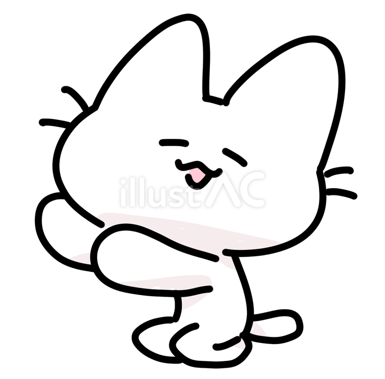 ゆるいネコの身振り手振り ネコ,身振り手振り,正座のイラスト素材