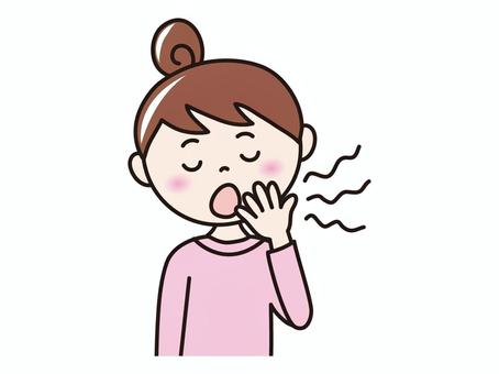 主婦(あくび） 人物,女性,主婦,眠い,あくびのイラスト素材