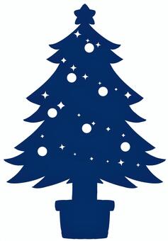 青いクリスマスツリーのシルエット クリスマス,クリスマスツリー,オーナメント,シルエット,モミの木,針葉樹,青,クリスマスパーティー,飾り,装飾のイラスト素材