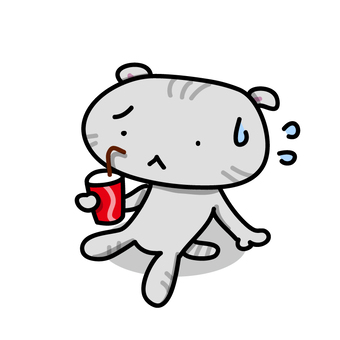 Hot juice drinking cat, heatstroke, heat stroke, juice, JPG, PNG and AI