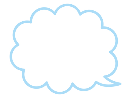 もくもく吹き出し　水色