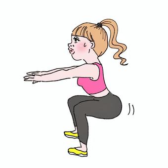 Illustration, female, squat, diet, 