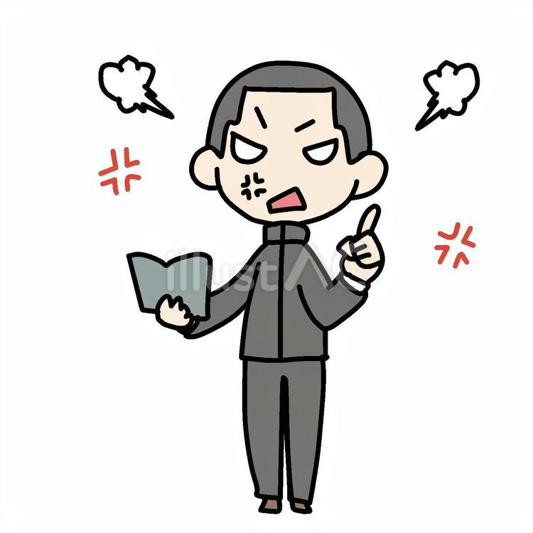冊子片手に教える怒る学生男子 学生,教える,怒るのイラスト素材