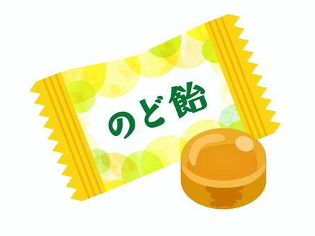 個包装ののど飴と飴玉ひとつずつ／水彩 のど飴,飴,食べ物,お菓子,風邪,予防,風邪予防,飴玉,水彩,個包装のイラスト素材