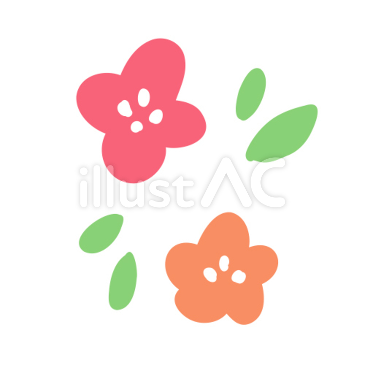 梅の花　年賀状素材 梅の花,梅,ワンポイントのイラスト素材