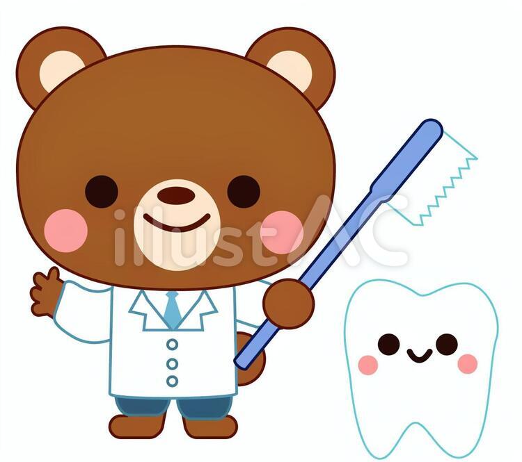 クマの歯医者さん クマ,歯医者,医者のイラスト素材