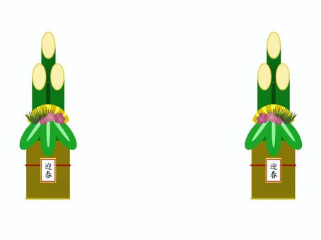 門松　Kadomatsu 門松,正月,新年,正月飾り,迎春,松竹梅,和風,松,竹,梅のイラスト素材