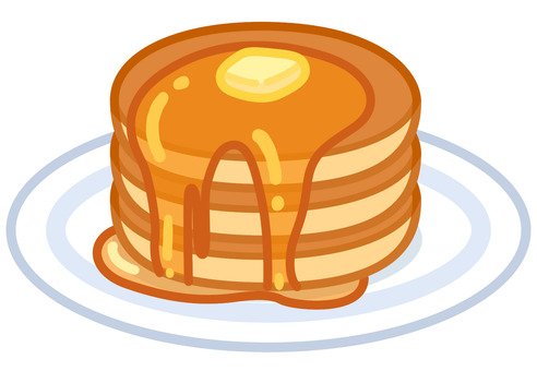 ホットケーキのイラスト ホットケーキ,パンケーキ,おやつ,デザート,バター,はちみつ,喫茶店メニュー,カフェ,ティータイム,レストランのイラスト素材