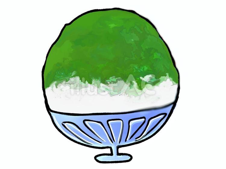 抹茶のかき氷 かき氷,アイス,氷のイラスト素材