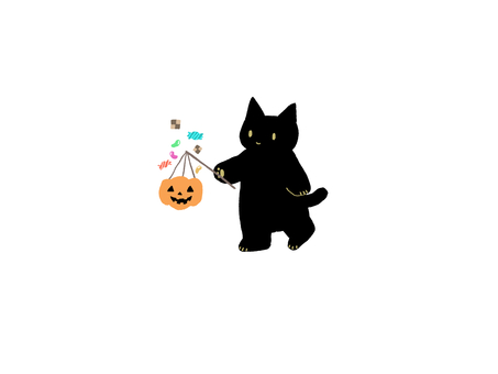 ハロウィンお菓子 ハロウィン,ねこ,ランタン,カボチャ,お菓子,クッキー,あめ,グミ,秋,イベントのイラスト素材