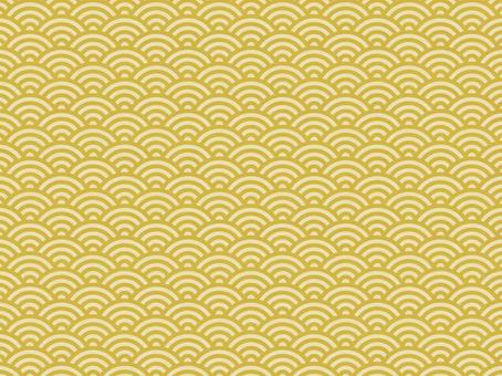 青海波1 青海波,海,和柄,文様,年賀状,背景,ゴールド,茶系,波,波模様のイラスト素材