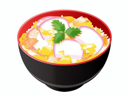 かまぼこ卵丼 かまぼこ卵丼 かまぼこ卵丼,卵丼,丼もの,料理,食べ物,かまぼこ,卵,玉ねぎ,三つ葉,ご飯のイラスト素材