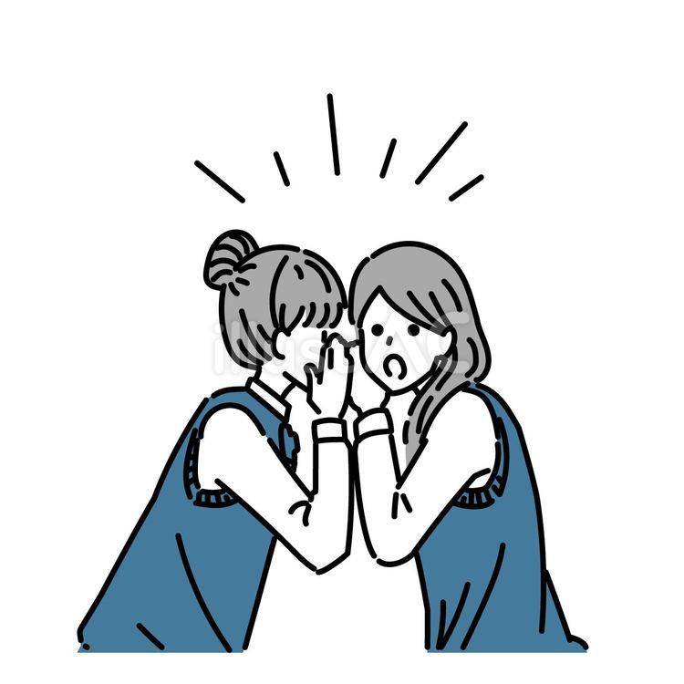 内緒話をする女子生徒たち 女性,生徒,学生のイラスト素材