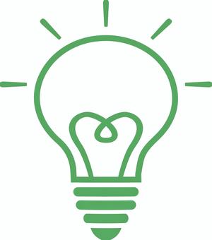 電球アイコン 緑 電球,アイコン,灯り,電気,光,明かり,光源,照明,ひらめき,アイデアのイラスト素材