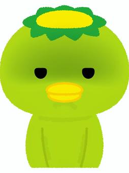 カッパ無表情 河童,無表情,真顔,暗い,つまらない,妖怪,緑,日本,かわいいのイラスト素材