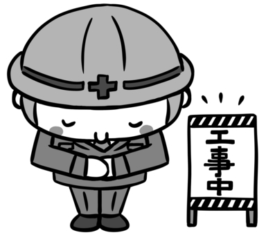 A worker apologizes during construction (monochrome), , JPG and PNG