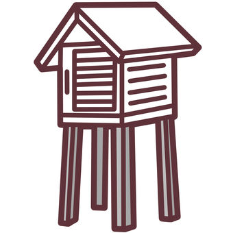 百葉箱のかわいいデフォルメイラスト 百葉箱,箱,建物,建造物,気象観測,白,観測器,日本,透過素材,手書きのイラスト素材