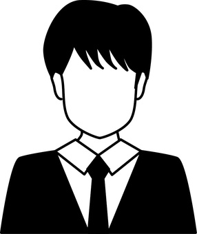 スーツネクタイ　 スーツ,ネクタイ,顔,輪郭,人物,男性,ヒゲ,シンプル,アイコン,白黒のイラスト素材