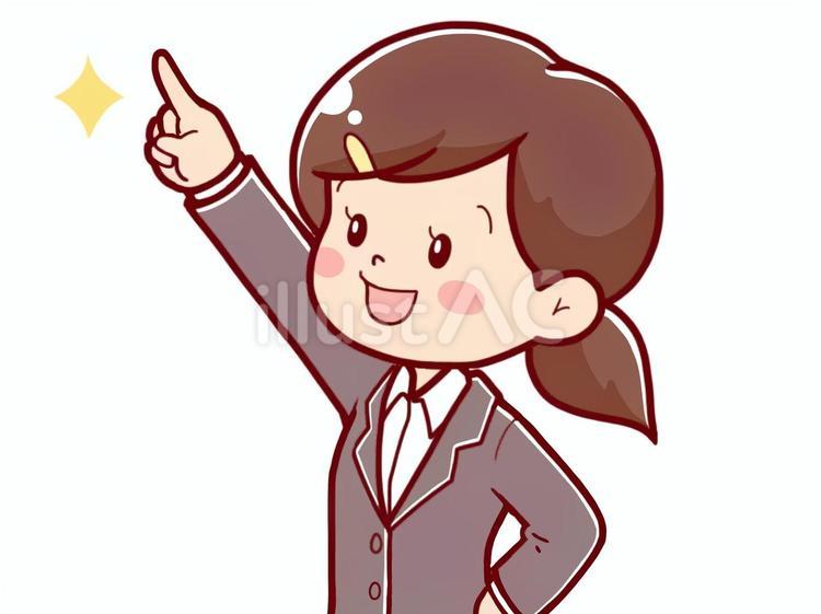 やる気のある会社員(女性) ol,女性,若いのイラスト素材