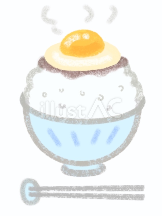 おいしい卵かけご飯 生卵,卵,醤油のイラスト素材