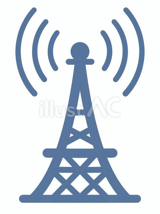 電波塔のアイコン 電波塔,通信塔,アンテナのイラスト素材