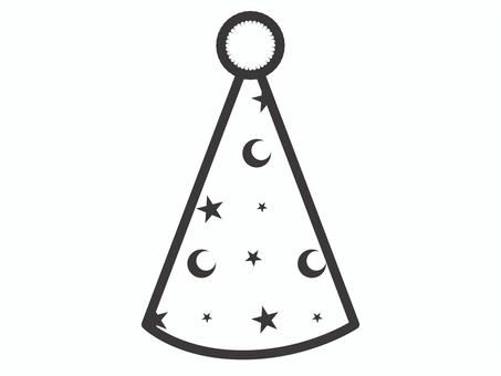 パーティーハット（星月柄）03 パーティーハット,三角帽,イベント,パーティー,星,月,帽子,お祝い,アイコン,マークのイラスト素材