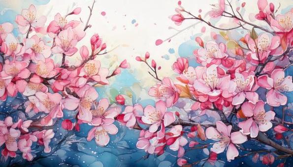 Cherry blossom petals, cherry blossoms, spring, sky, JPG