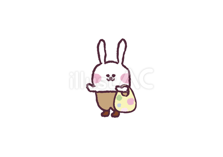 エコバックとウサギ 兎,うさぎ,動物のイラスト素材