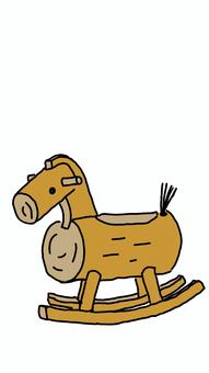 木馬 木馬,馬,幼い子供,幼児,玩具,かわいい,プレゼント,午,年賀状,干支のイラスト素材