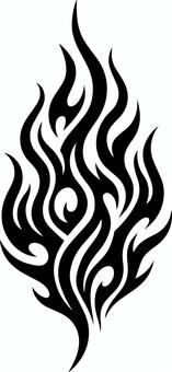 トライバル柄のファイヤー トライバル柄のファイヤー タトゥー,トライバル,炎,ファイヤー,火事,火の玉,メラメラ,熱いのイラスト素材
