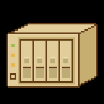NAS（ネットワークストレージ）ドット絵 ドット絵,ピクセルアート,ドット,nas,ネットワークストレージ,ネットワーク,バックアップのイラスト素材