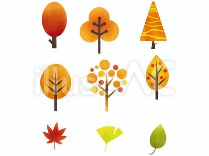 北欧風 水彩秋の植物セット