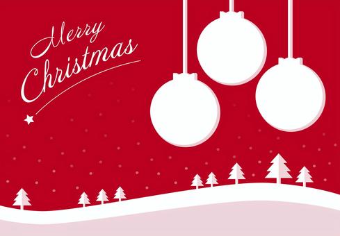 クリスマスオーナメントと冬の風景04 クリスマス,背景,クリスマスツリー,クリスマスオーナメント,星,木,ツリー,オーナメント,風景,冬のイラスト素材