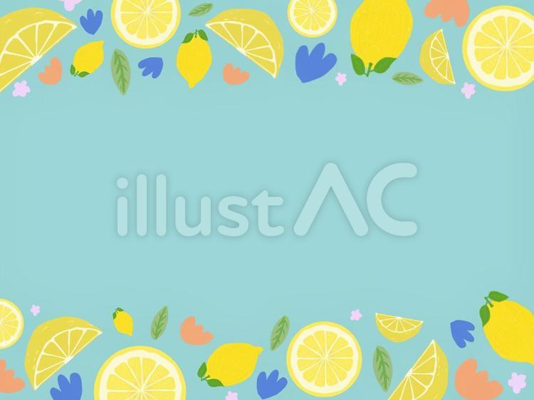 レモン フレーム ブルーイラスト No 無料イラストなら イラストac