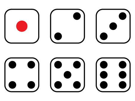 Illustration, पासा, सेट करें, diced, 