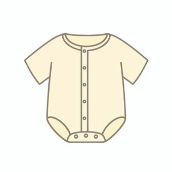 ベビー服 半袖 前開き ロンパース 服,衣類,赤ちゃん,ベビー,ロンパース,ボディスーツ,黄色,スナップボタン,ベクター,シンプルのイラスト素材