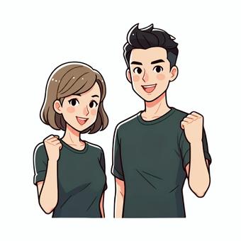 ガッツポーズする人