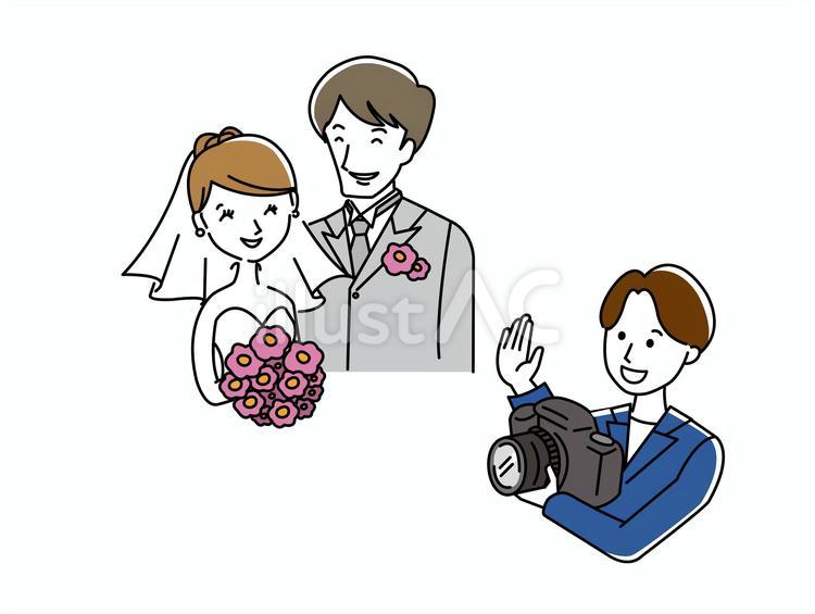 ウエディング前撮り_男性カメラマン 男性,カメラマン,カメラのイラスト素材