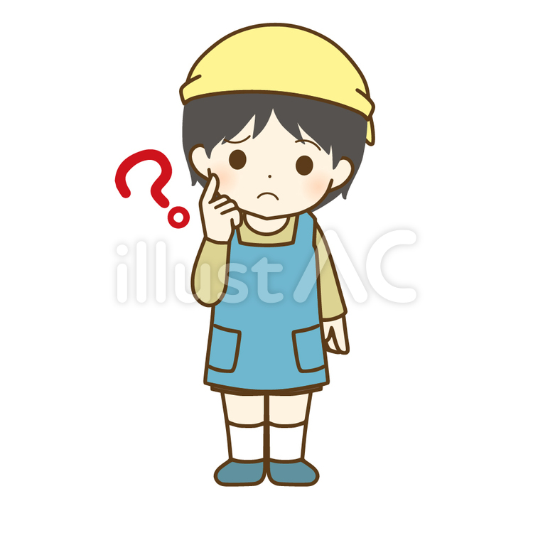 疑問に思うエプロンの少年 男の子,子供,エプロンのイラスト素材