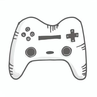 何かしらのコントローラー ゲーム,コントローラー,シンプル,白,黒,ゲーム機器のイラスト素材