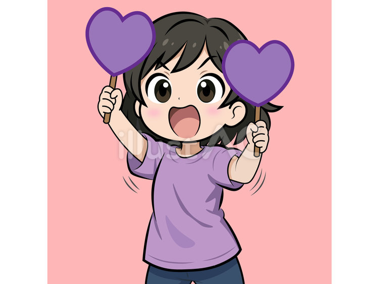 推し活（女子） 人物,女子,推し活のイラスト素材