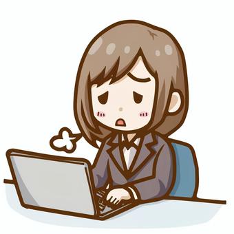 ため息をつく女性・仕事に疲れた・オフィス ため息をつく女性・仕事に疲れた・オフィス 女性,ビジネスウーマン,olのイラスト素材