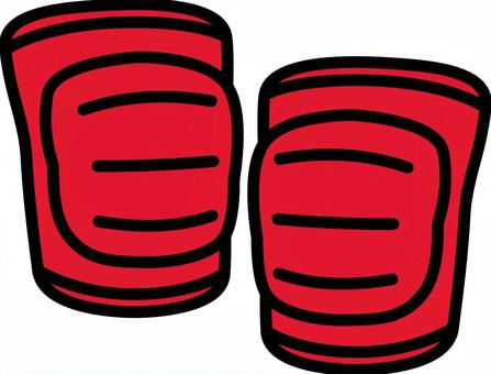 赤の関節サポーターです。 関節,サポーター,シンプル,肘,膝,スポーツ,運動,バレーボール,保護具,動作補助のイラスト素材