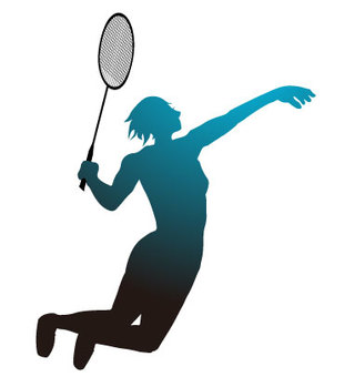 Illustration, badminton, smash, silhouette, 